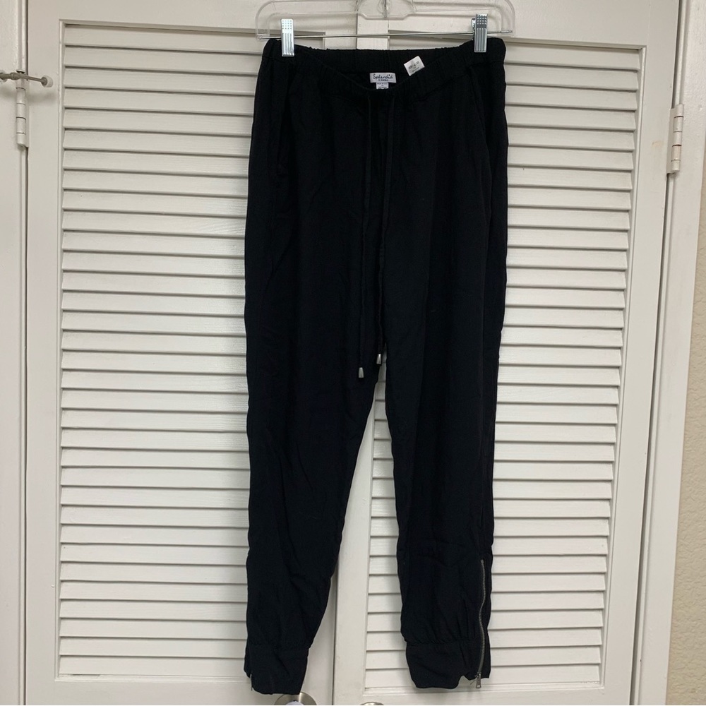 Splendid Black Side Zipper Joggers XS